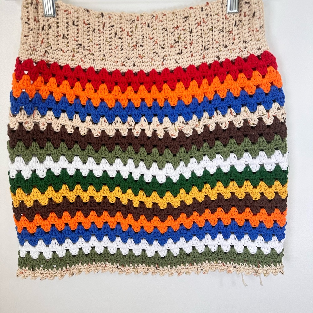 Handmade Granny Stitch Stripe Skirt… custom made